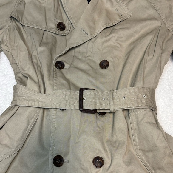 Banana Republic Women Golden Beige Water Resistant Short Trech Coat - Picture 4 of 12